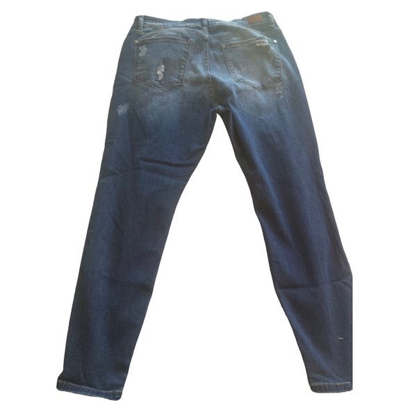 Judy Blue‎ Skinny Jeans 18W Distressed with Black, Gold and Tan Insets - Picture 6 of 8